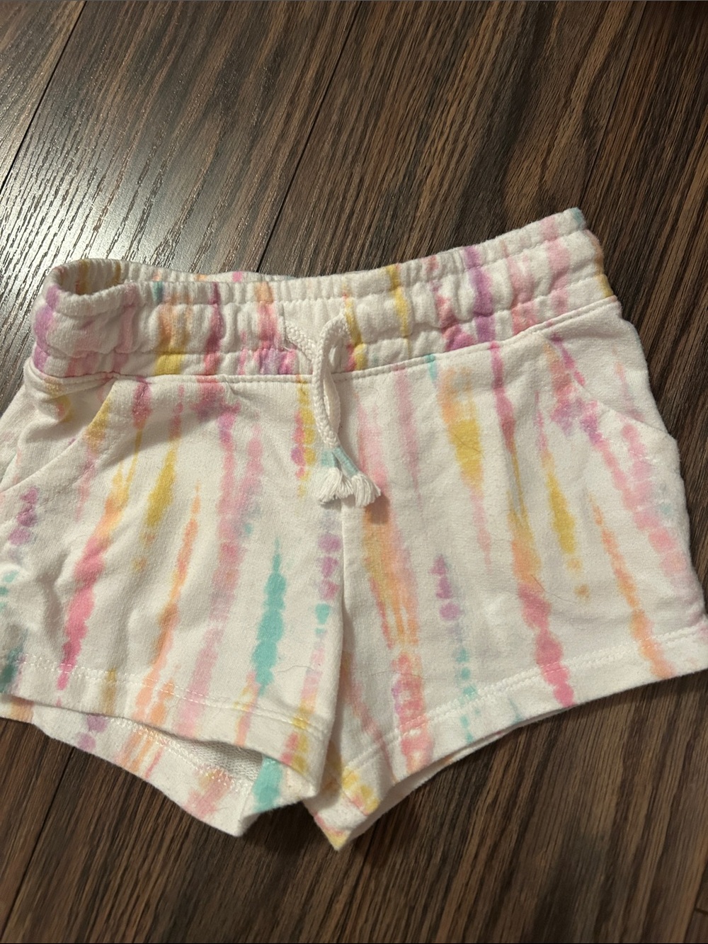 Cat & Jack White Tie-Dye Stripe Kids Shorts